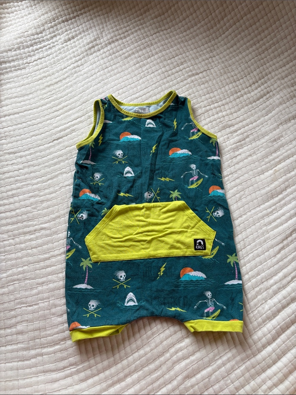Teal & Lime Baby One-Piece Bodysuit